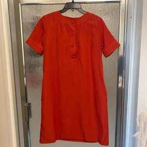 A.P.C. red short sleeve mini dress